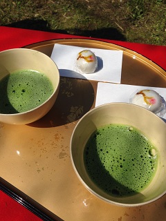 梅林公園 梅まつり 抹茶と手づくりまんじゅう「想ひのまま」