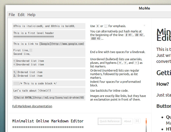 MoMe Ubuntu Markdown リファレンス